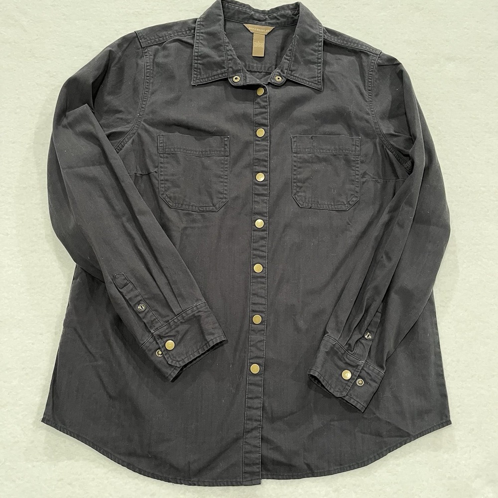 Bit & Bridle Snap Long Sleeve Womens Shirt Size Large Cowgirl Cotton Horse Show